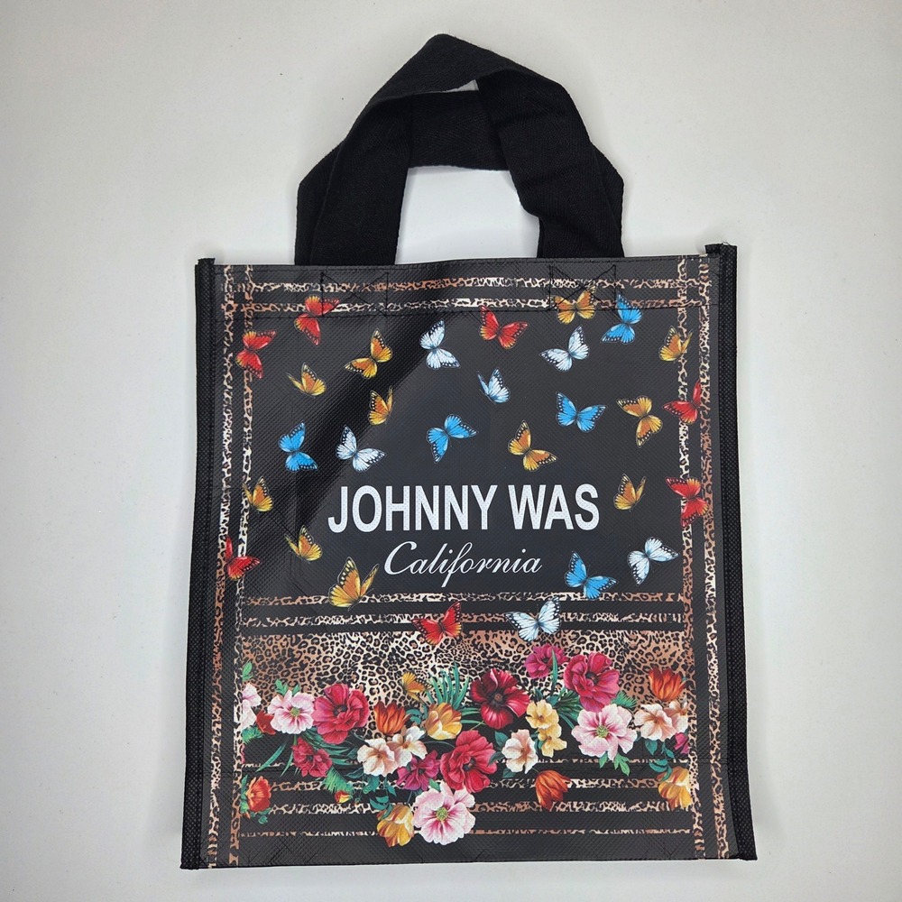 Johnny Was California Small Reusable Shopping Tote Butterfly Floral Leopard
